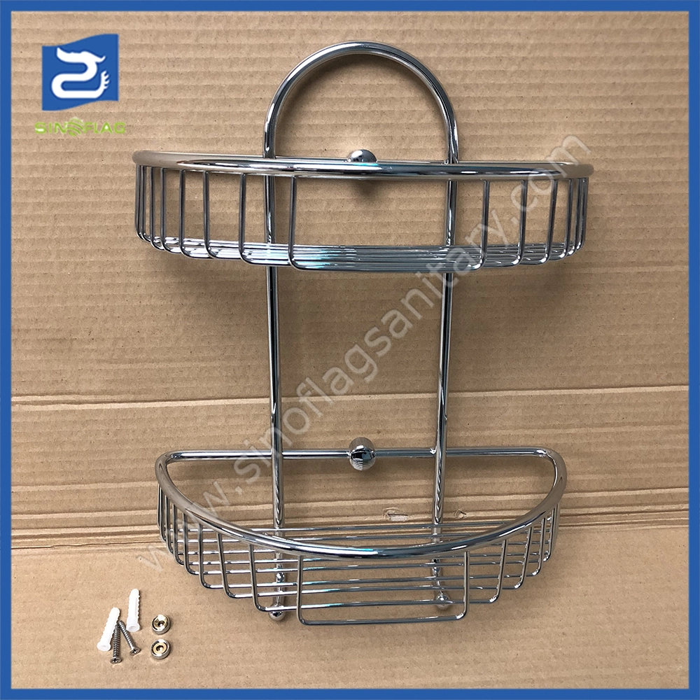 304 Double Wall Hanging Rack Stainless Steel Wire Storage Bathroom Basket