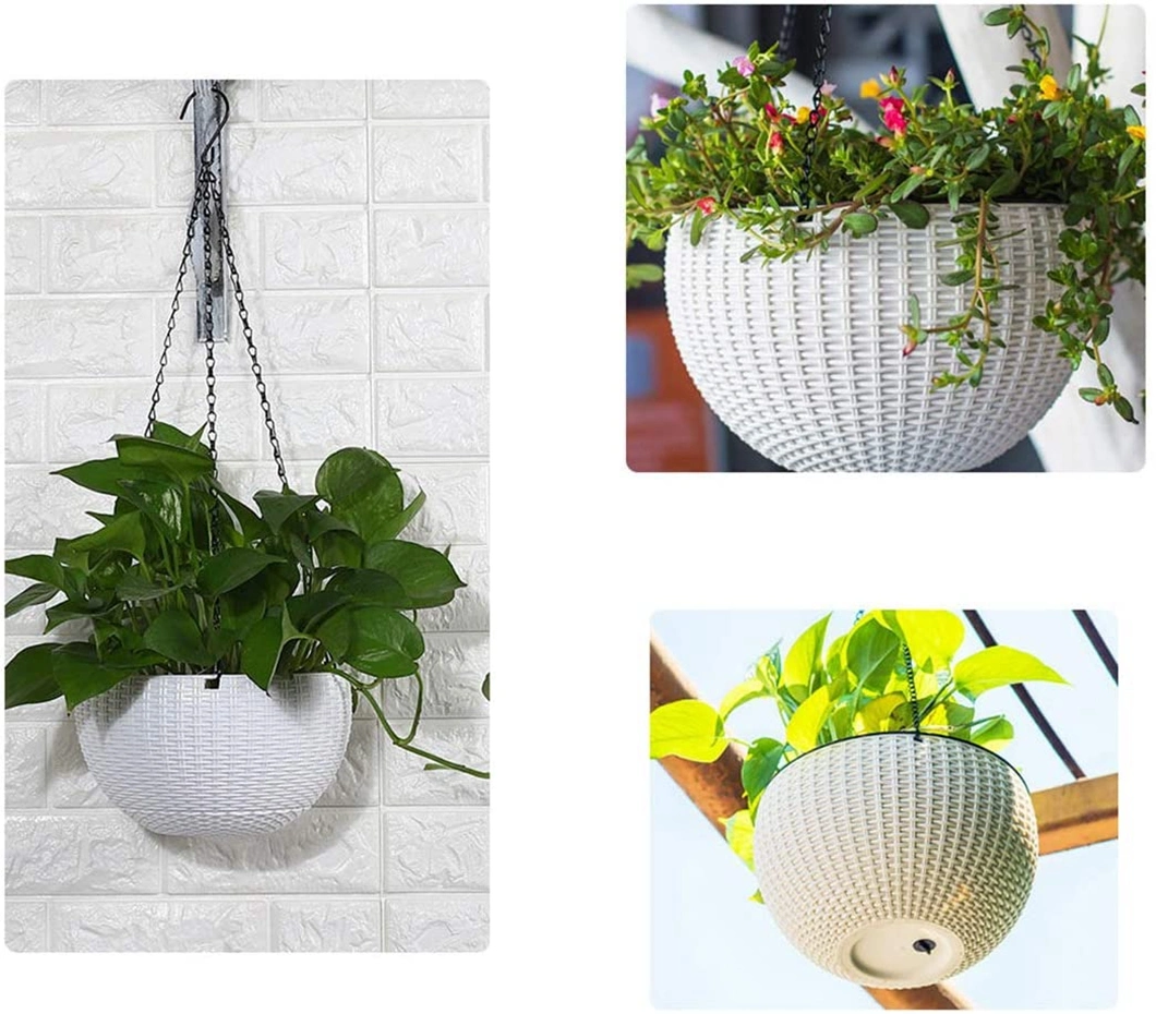 Plastic Self-Watering Hanging Planters for Home Garden