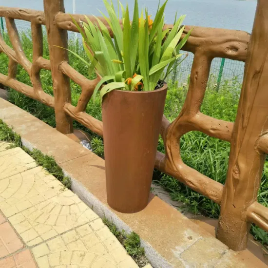 Jardinière ronde en acier Corten pour décoration de jardin, jardinière en métal pour pépinière de fleurs/usine de vente en gros en usine