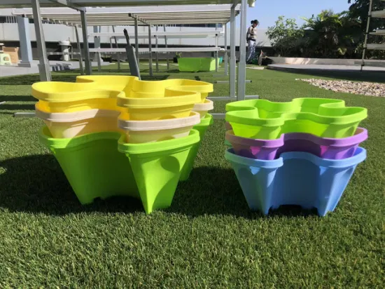 Pots de culture empilables pour plantation de fleurs et légumes sur balcon de jardin